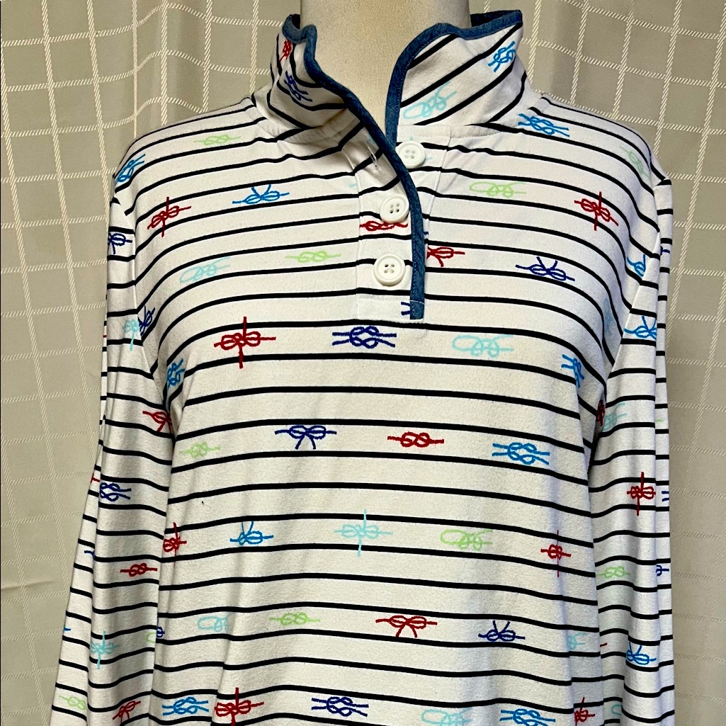 Nautical Half-Button Pullover